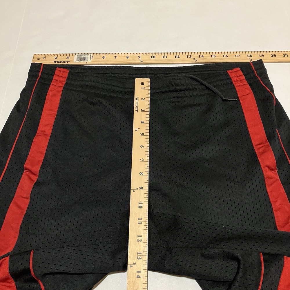 Vintage Y2K Silver Tag Nike Basketball Shorts Black & Red Mens dazzle Medium - Picture 4 of 6